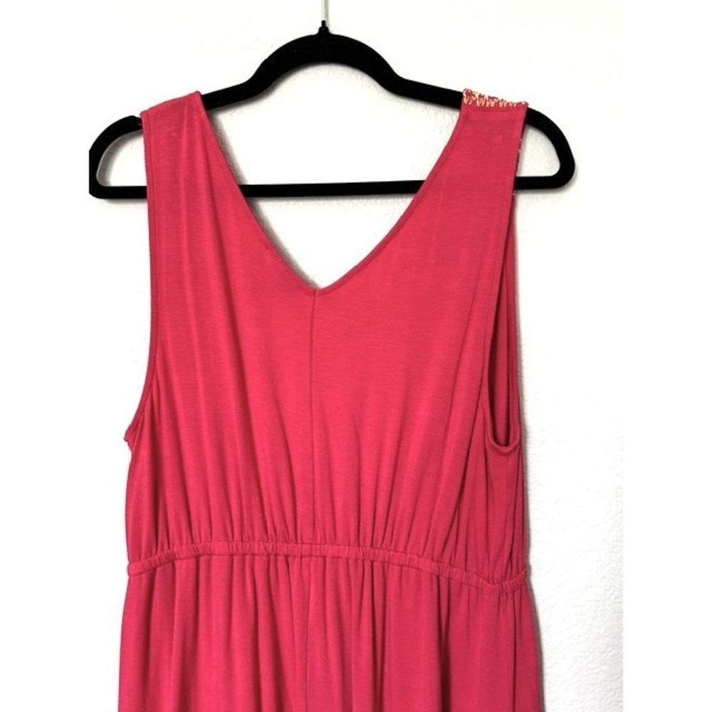 Lane‎ Bryant Pink Sleeveless V-Neck Maxi Dress Embroidered Shoulder Boho 14/16 - Picture 12 of 12